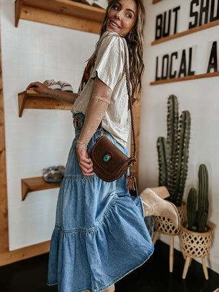 The Tiered Denim Maxi Skirt