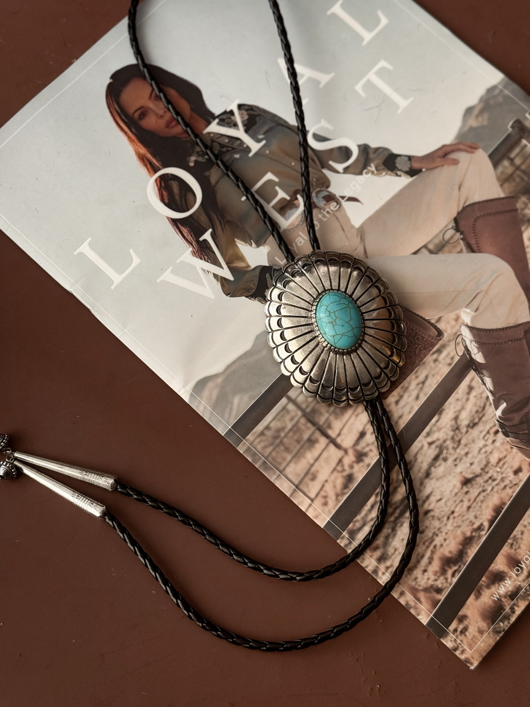 Western Oval Concho Bolo Necklace