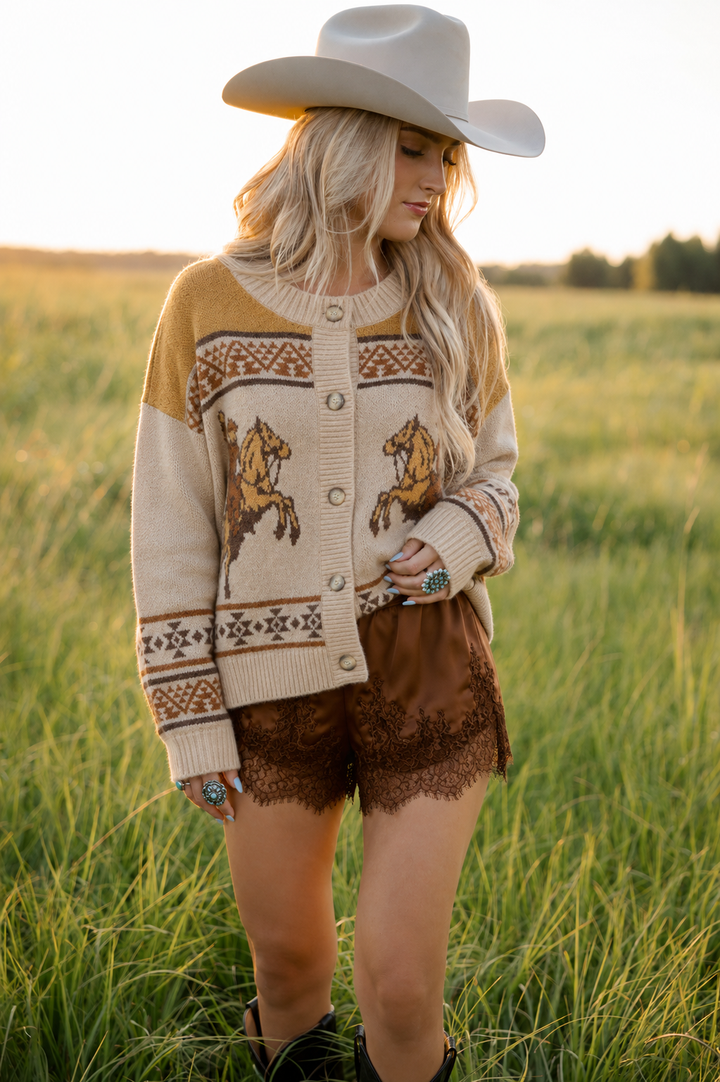 Natural Cowboy Knit Cardigan PRE ORDER 10/2