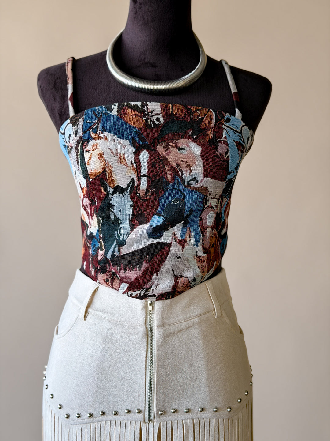 Woven Jacquard Horse Corset