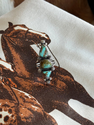 The Three Stone Turquoise Ring (Size 10.5)