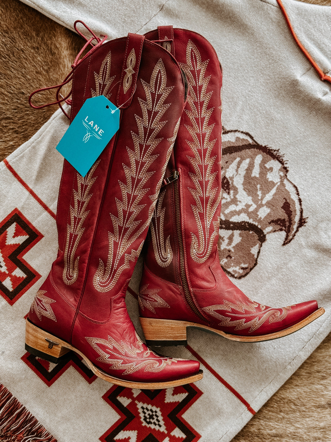 The Lexington Knee High Corset Boot (Ruby)