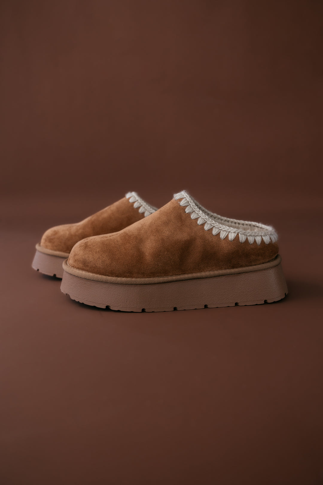 Brandi Camel Plataforma Shearling Slip-On