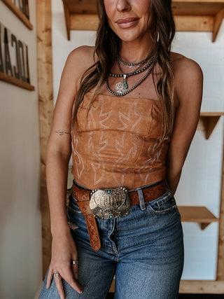 The Western Babe Corset Top (Tan)