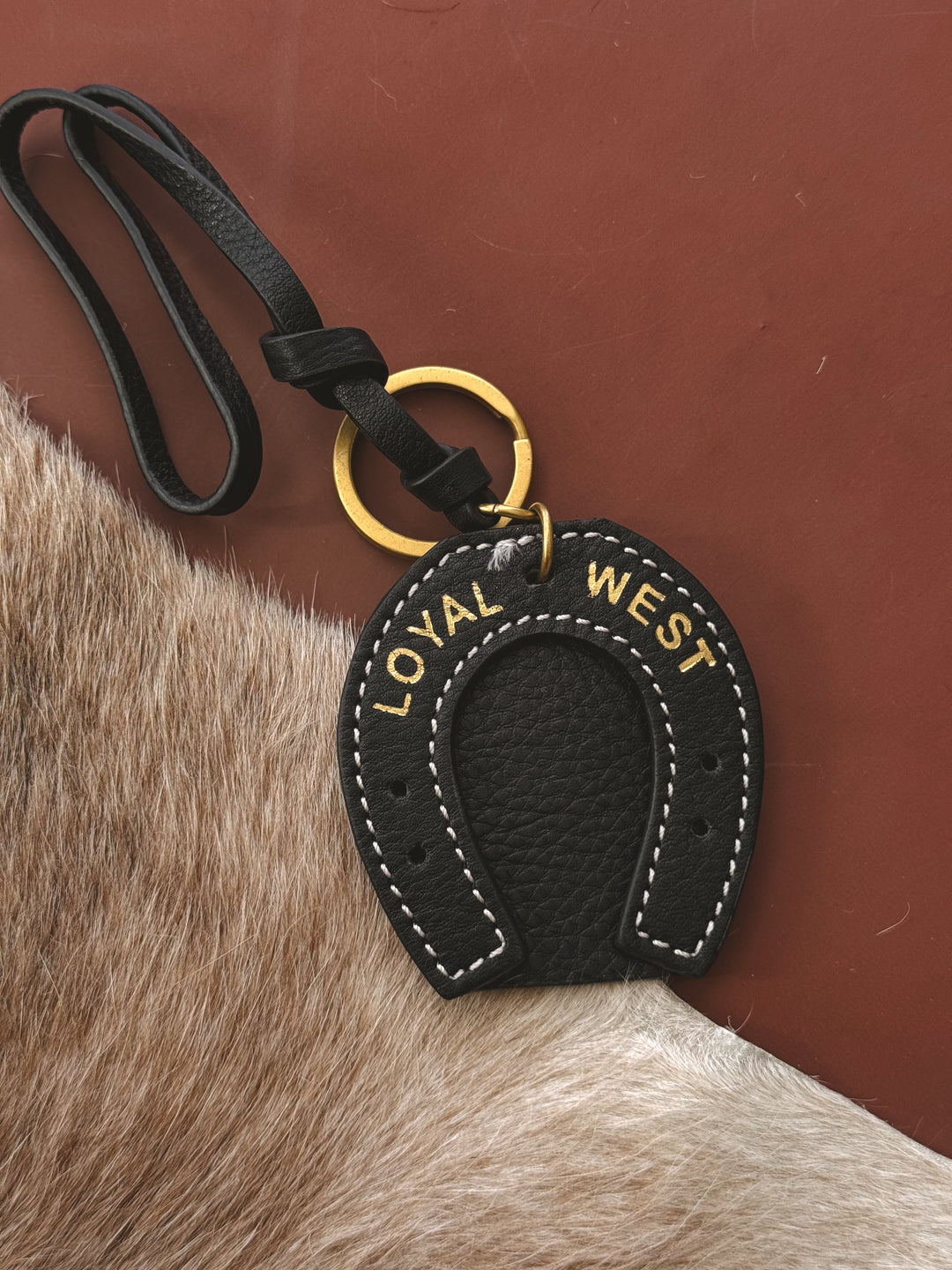 Loyal West Black Horse Shoe Bag Charm