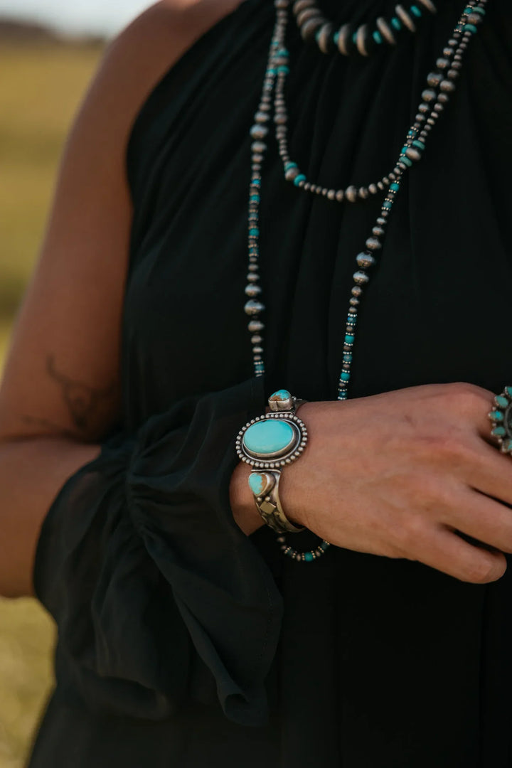 The Turquoise Heart Cuff
