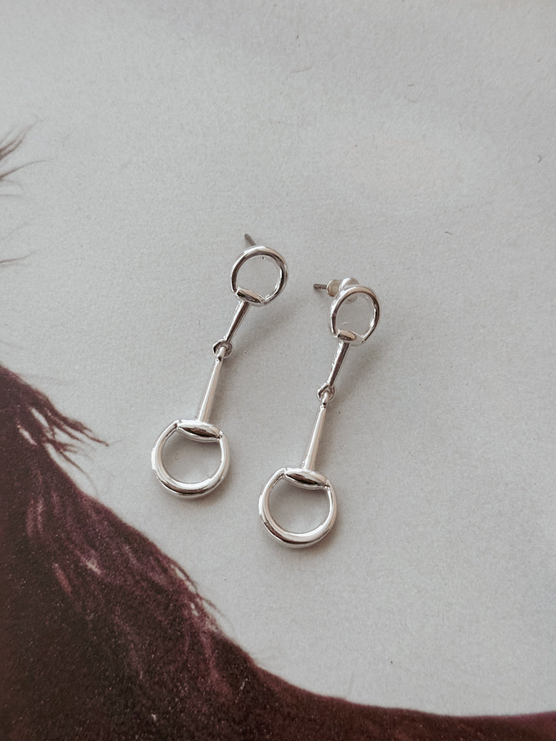 Snaffle Bit Earrings - Silver
