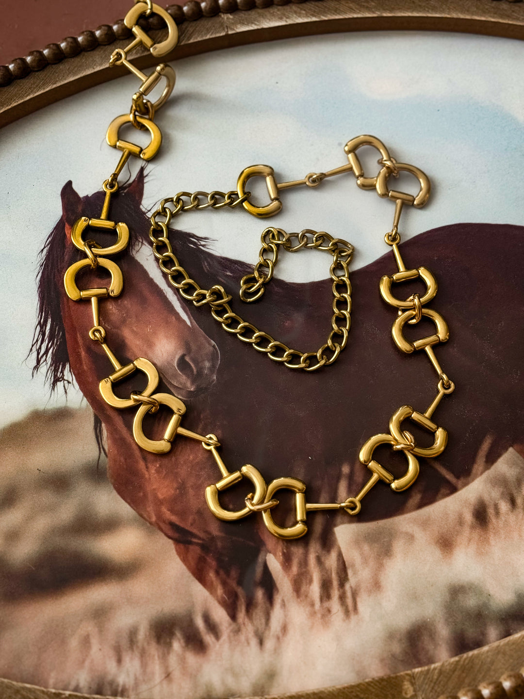 Snaffle Bit Chain Belt- Gold Stainless Steel