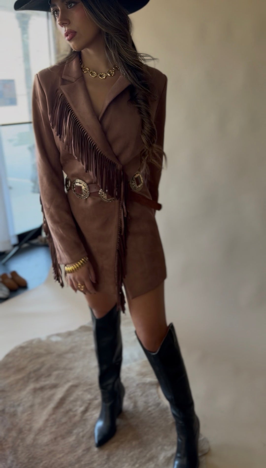 Fringed Suede Western Blazer