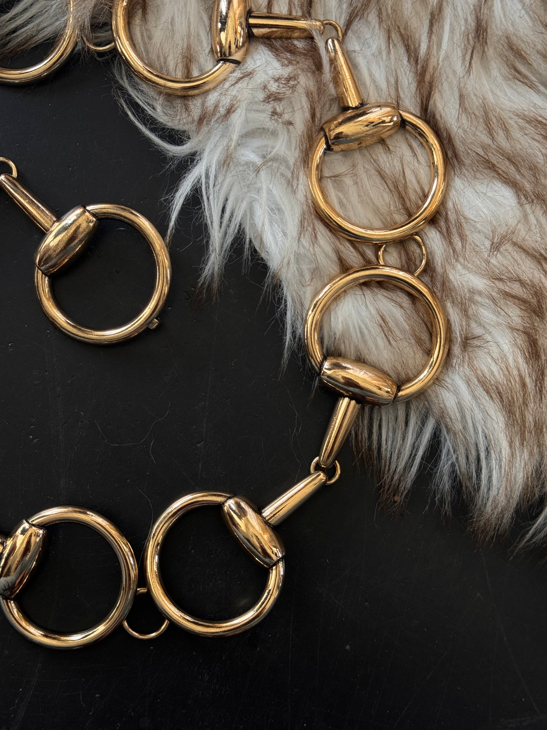 Western Horsebit Chain Belt – Gold