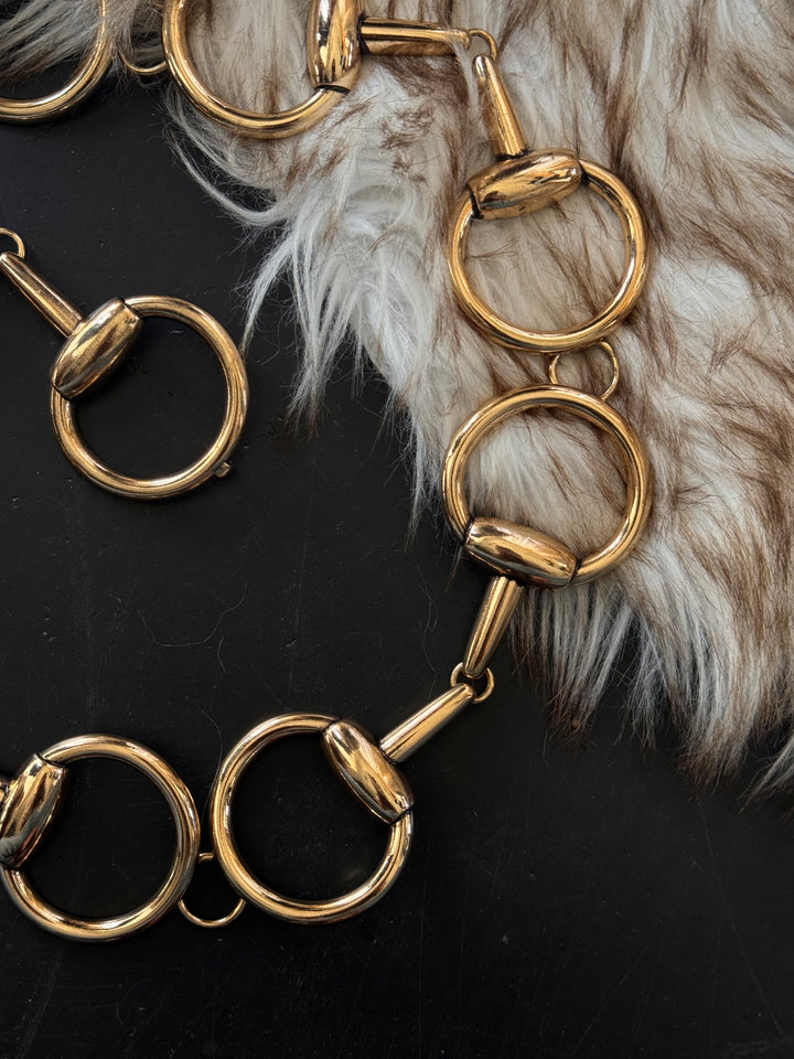 Western Horsebit Chain Belt – Gold