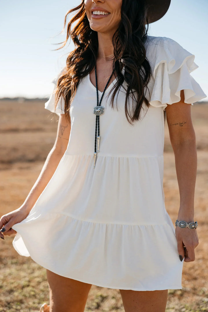 Ruffle Sleeve Baby Doll Dress