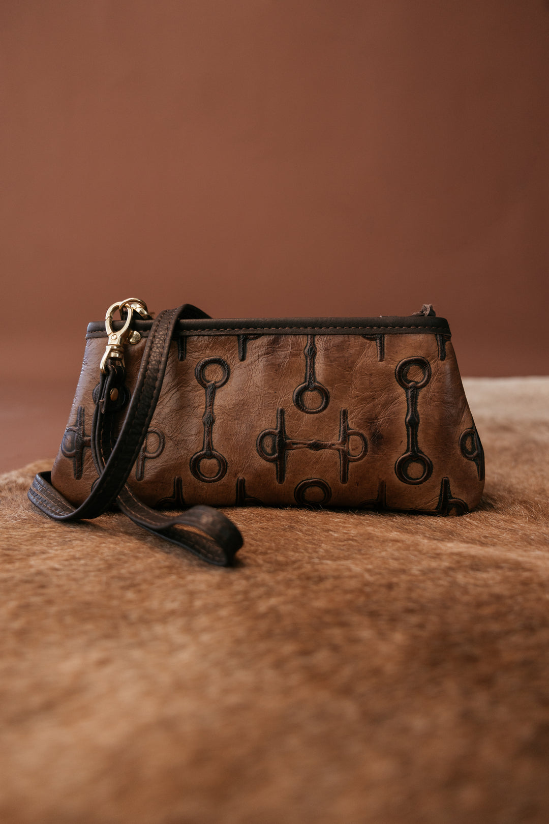 Double J Bits Clutch – Caramel Leather