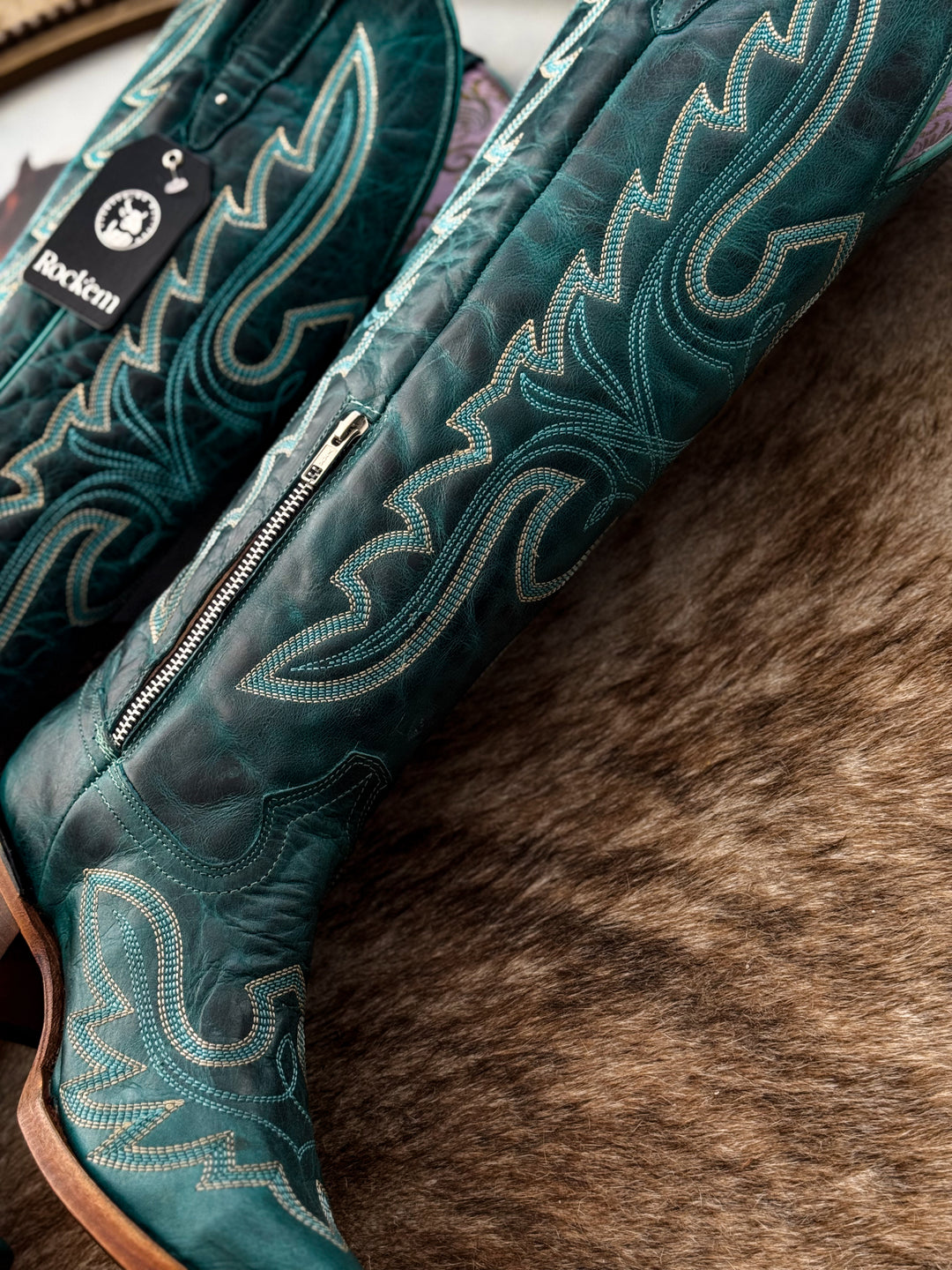 Rockem Allison Tall Turquoise Boots