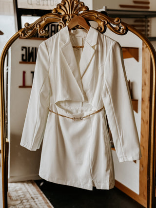 The Blazer Dress (WHITE)