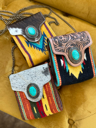 The Saddle Blanket Crossbody (Turquoise / Black)