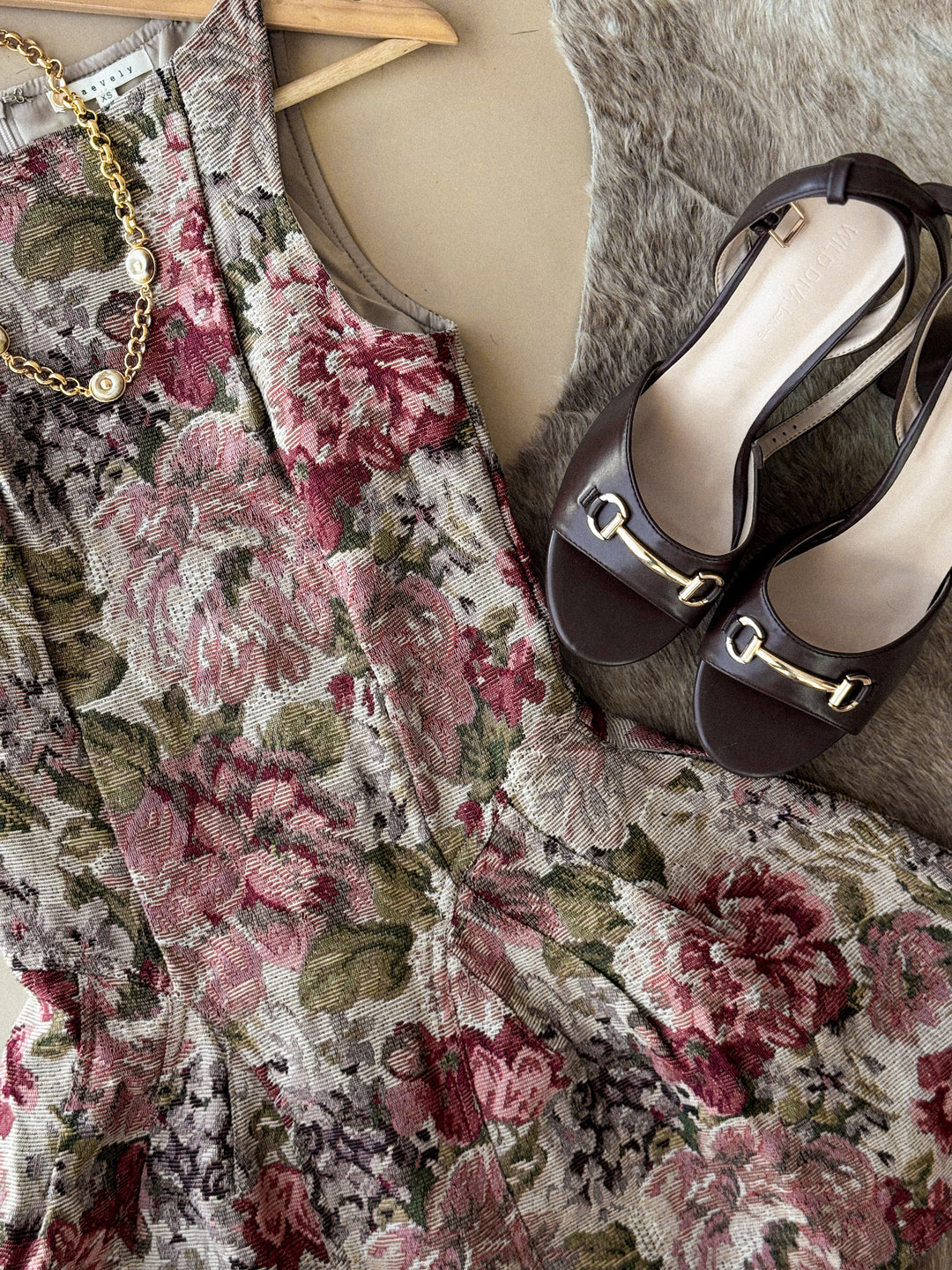 Rose Jacquard Mini Dress