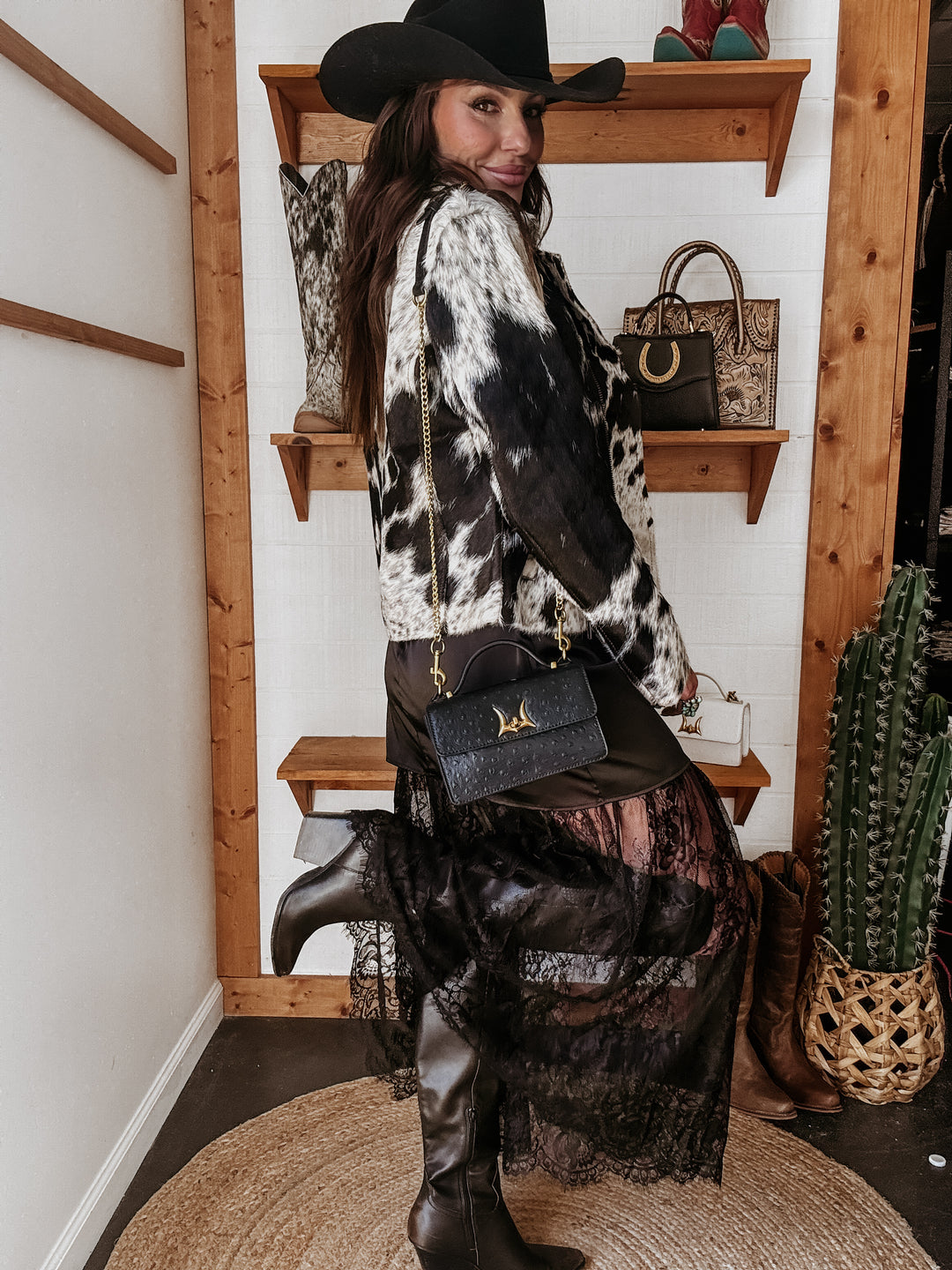 Black Satin Lace Maxi Dress