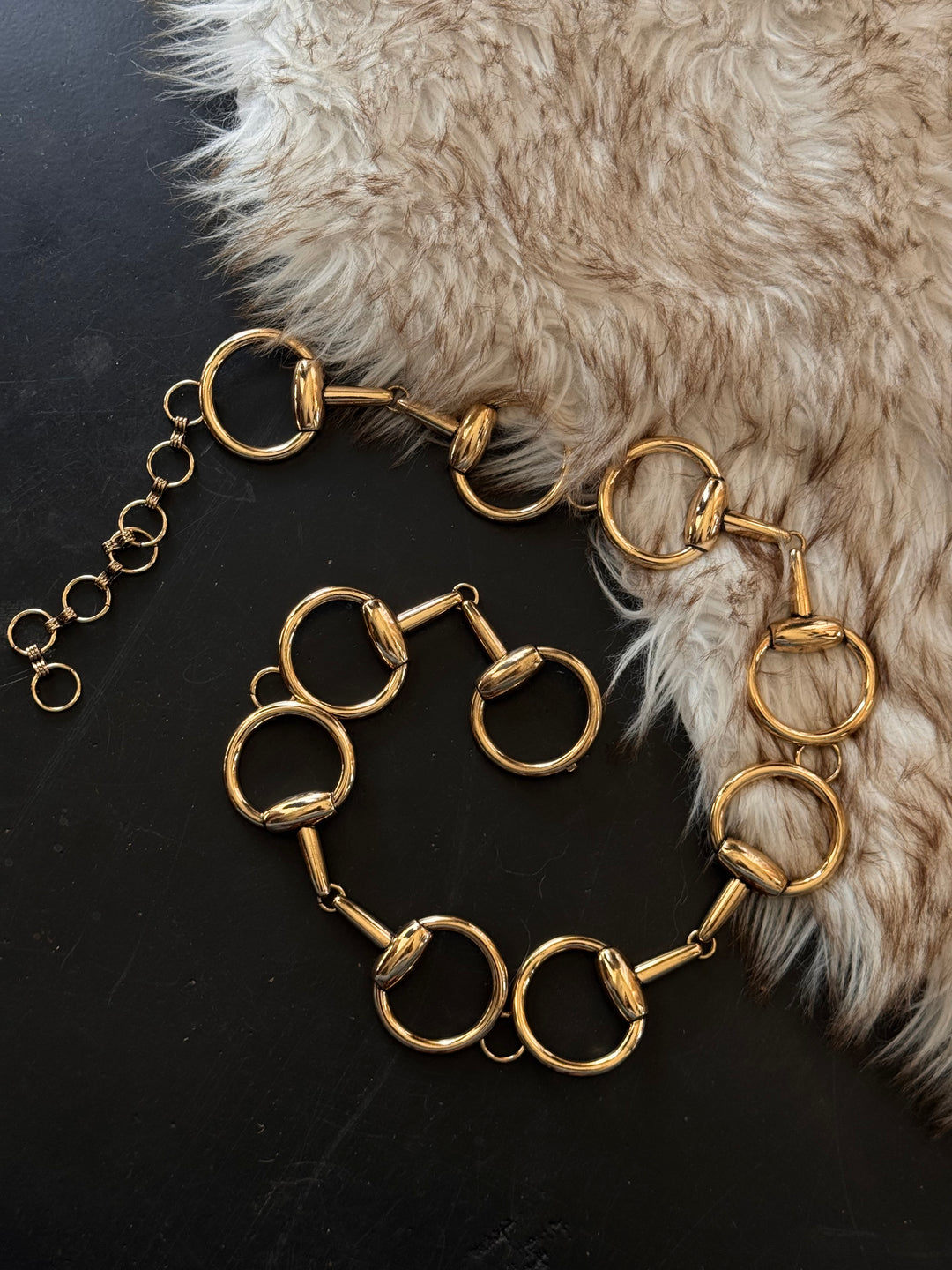 Western Horsebit Chain Belt – Gold