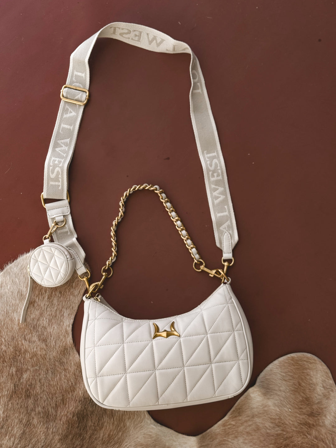 Loyal White Quilted Leather Bag