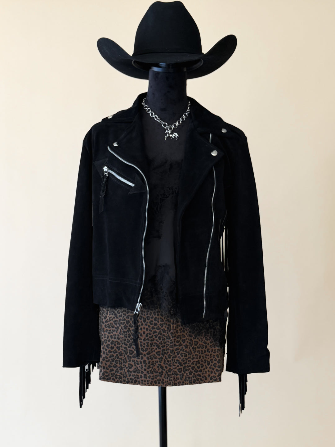 Cowgirl Retro Biker - Black