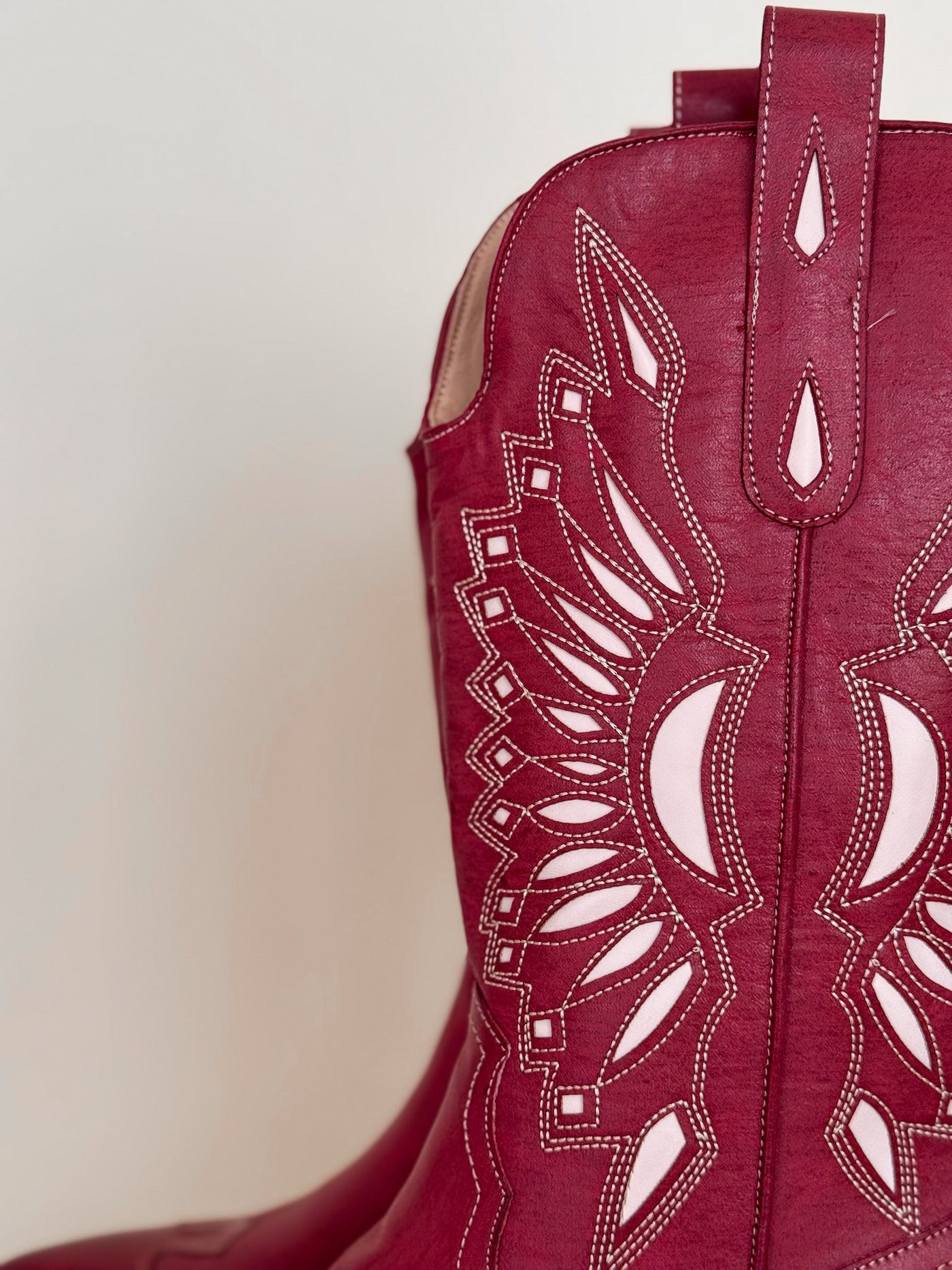 Western Sun Cutout Boots (Dusted Ruby)