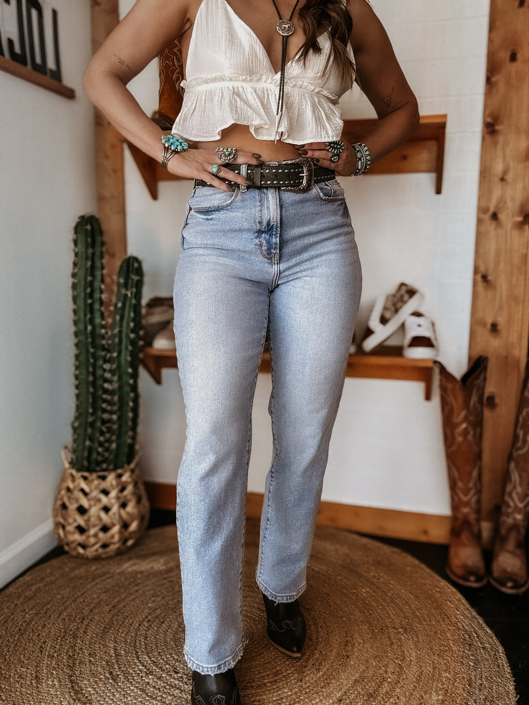 Super High-Rise Dad Jeans Light Wash Jeans