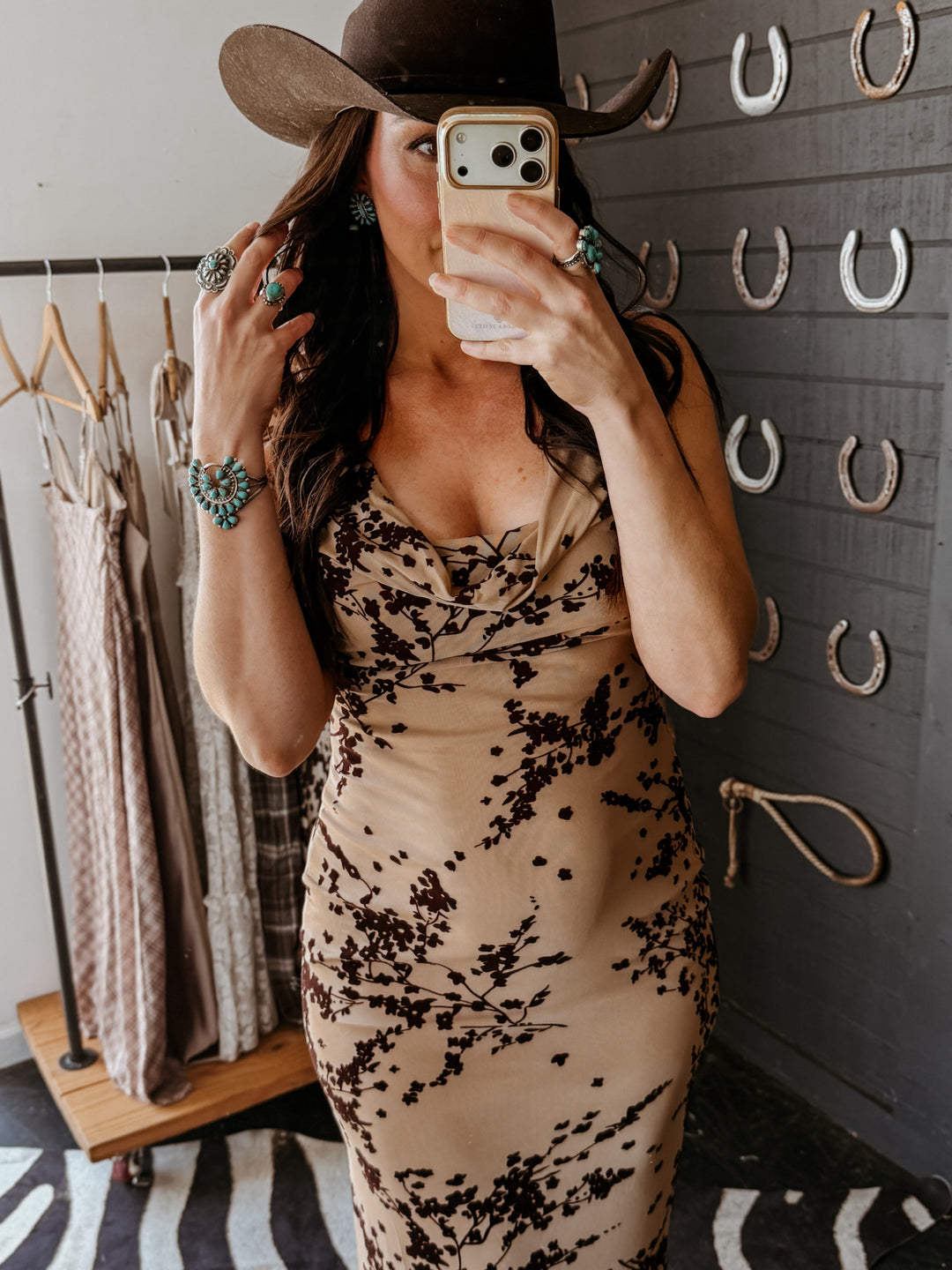 Canyon Bloom Cowl Neck Maxi Dress PRE ORDER 8/15