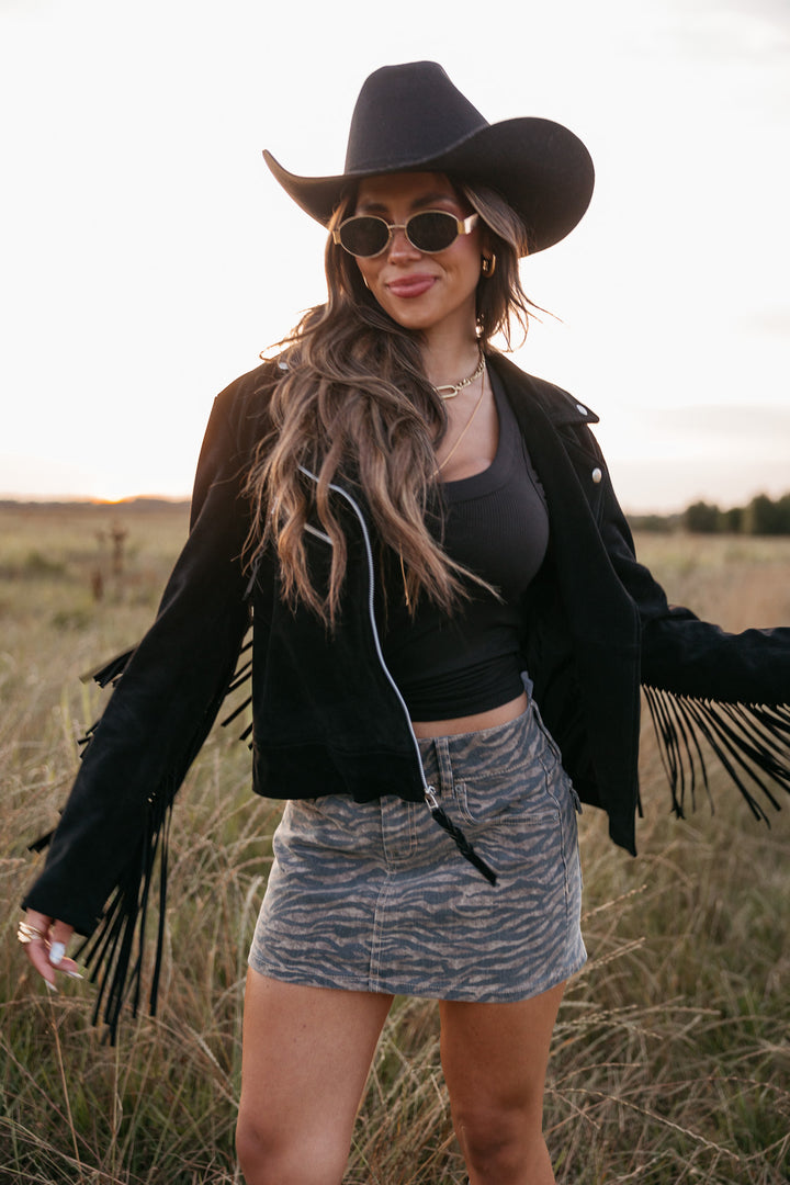 Cowgirl Retro Biker - Black