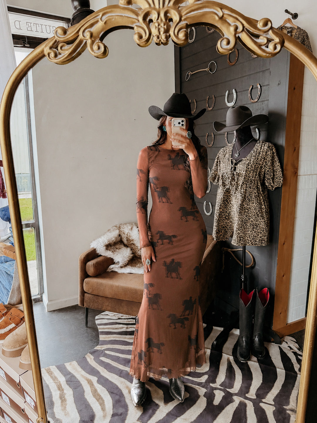 Equestrian Mesh Maxi Dress PRE ORDER 9/15