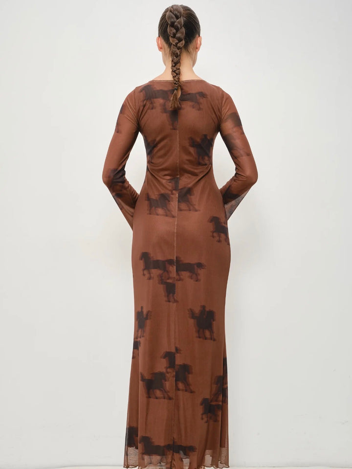 Equestrian Mesh Maxi Dress PRE ORDER 9/15