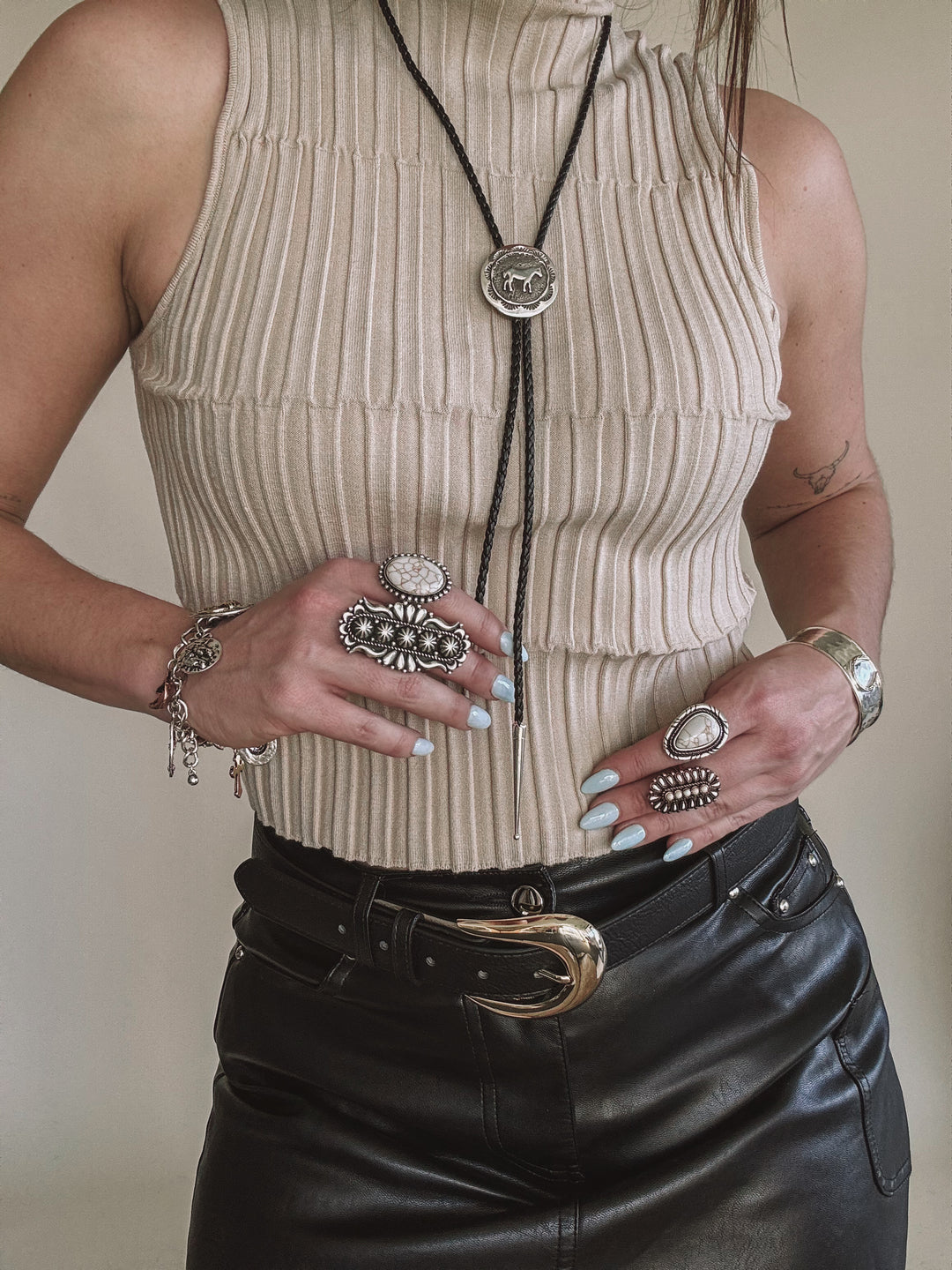 High Mock Neck Sleeveless Top