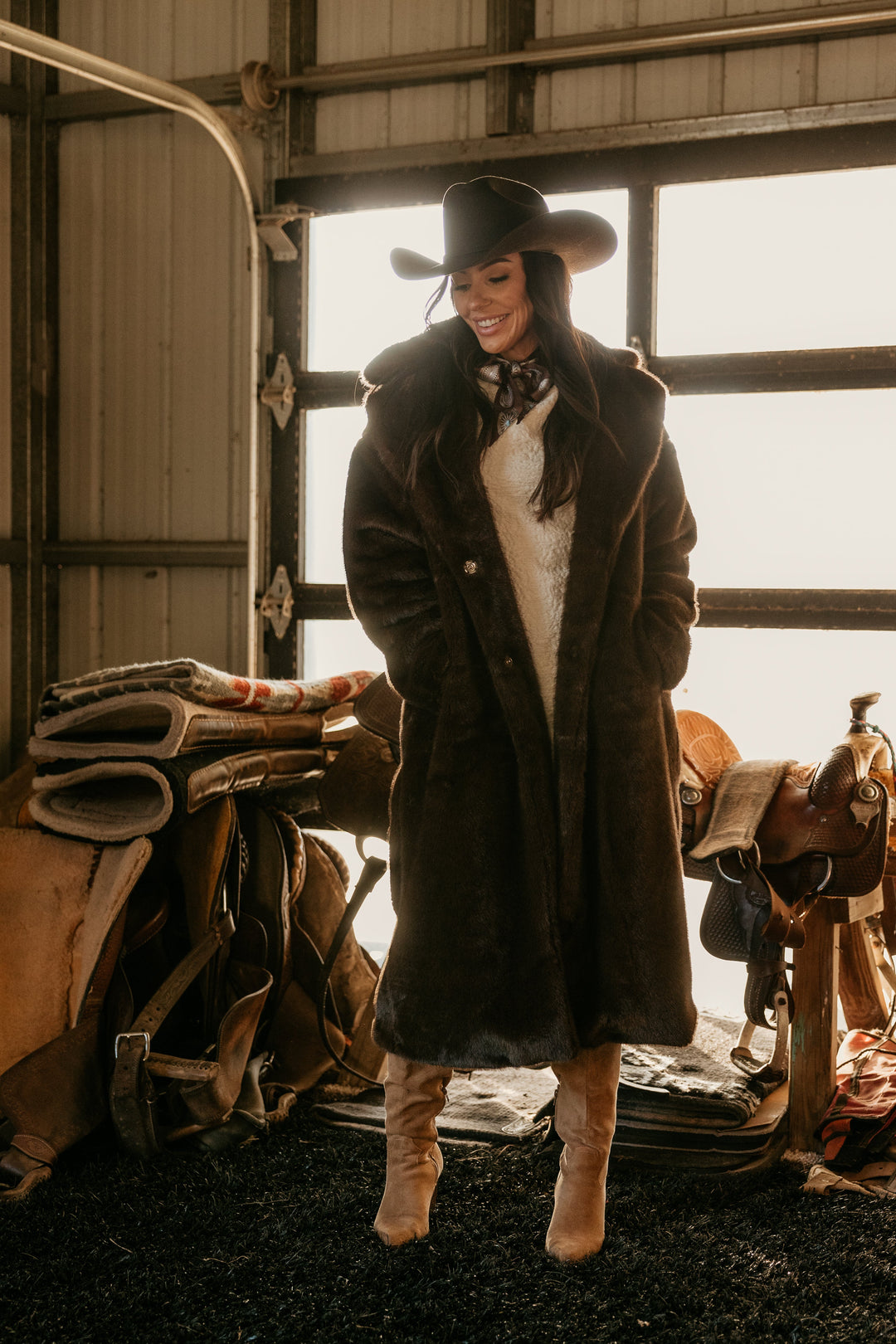 Midnight Luxe Maxi Fur Coat