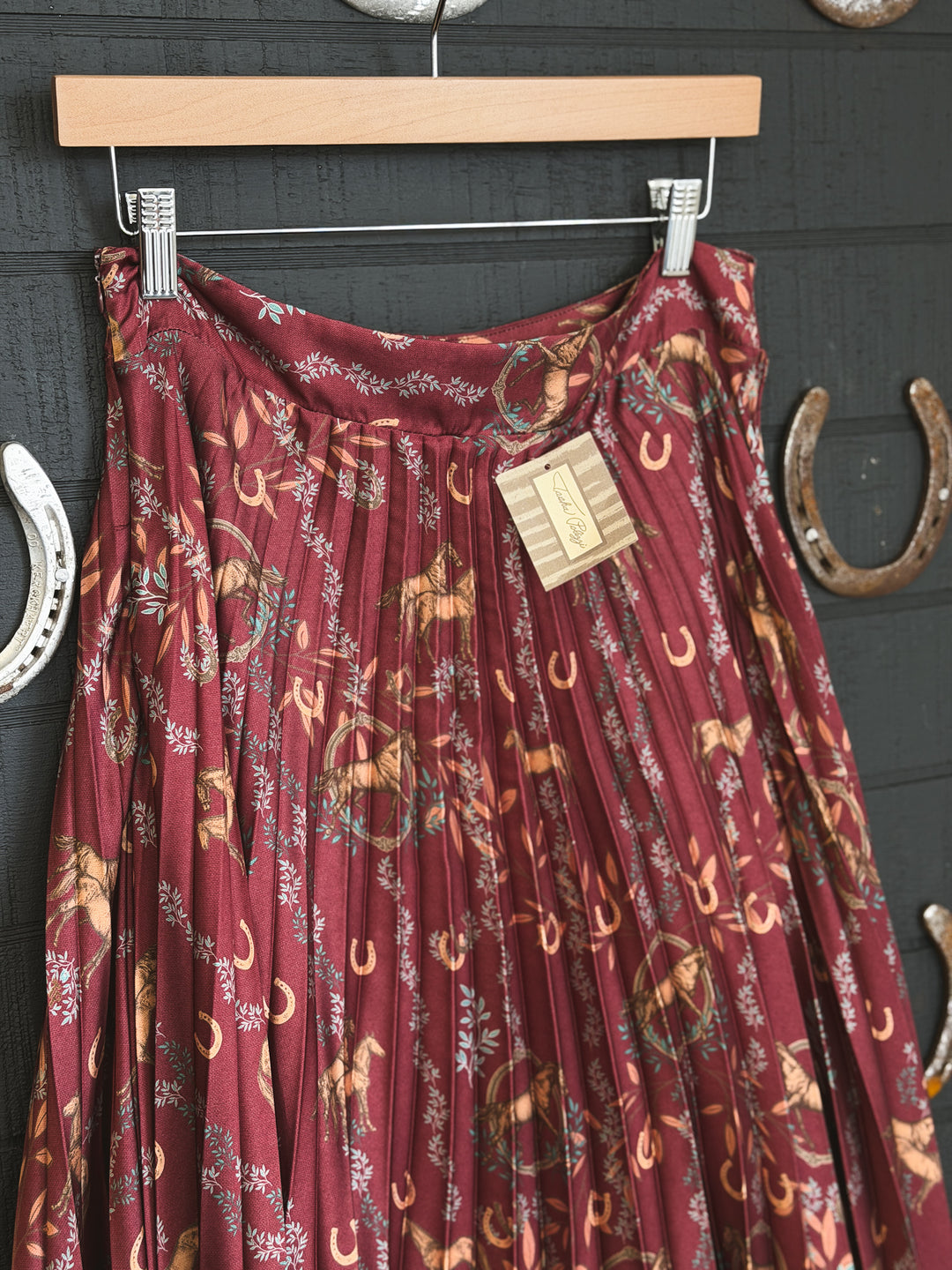 Tasha Polizzi Horse &amp; Horseshoe Pleated Midi Skirt