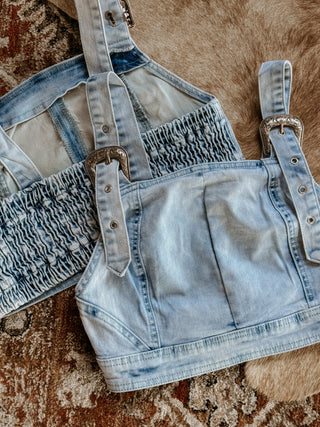 The Denim Buckle Bunny Top (FINAL SALE)