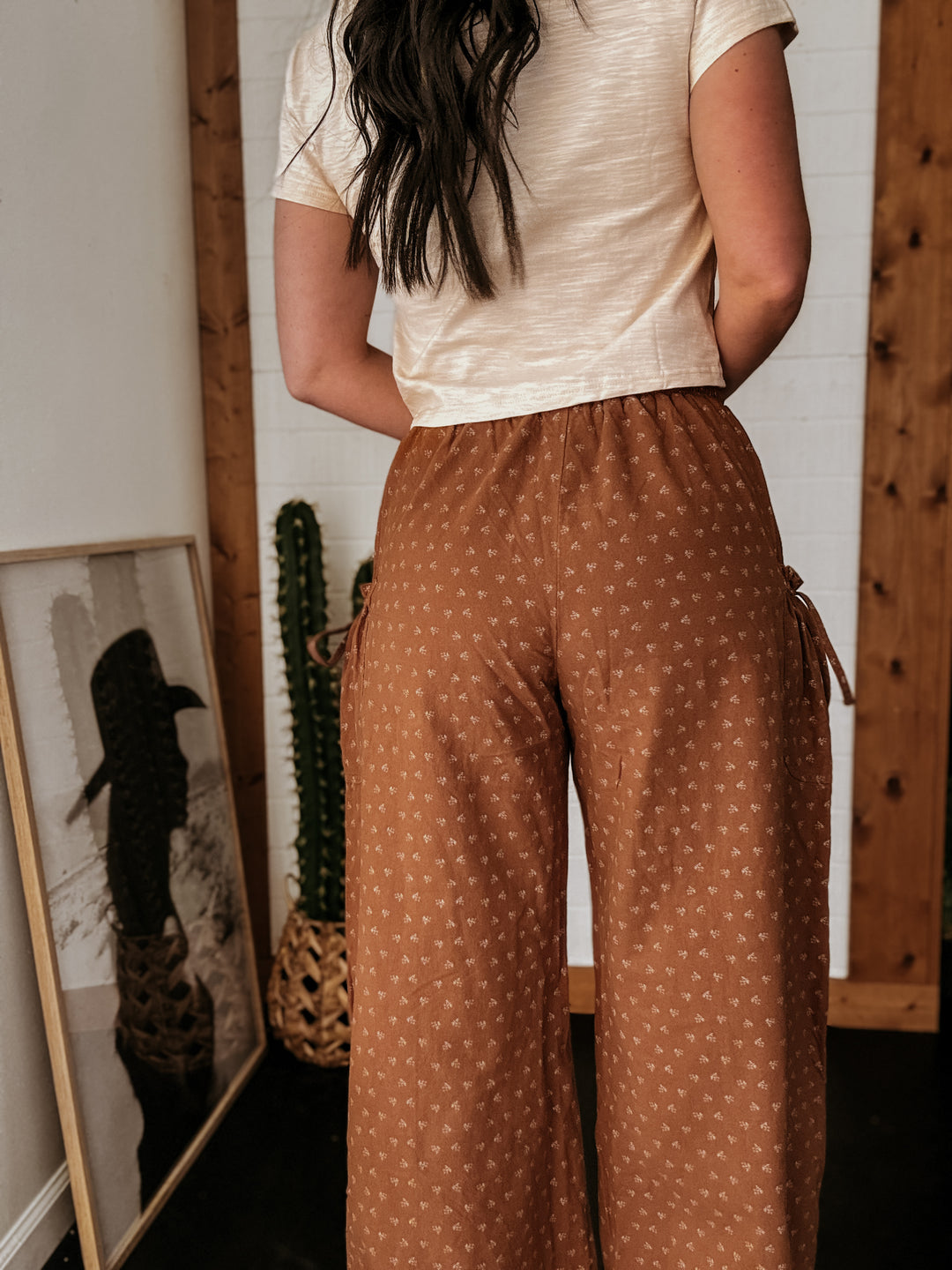 Mineral Washed Wide Leg Drawstring Pants