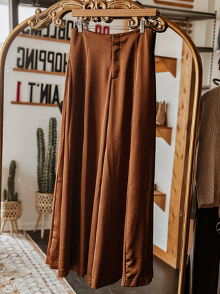 The Satin Palazzo Pants (Camel)