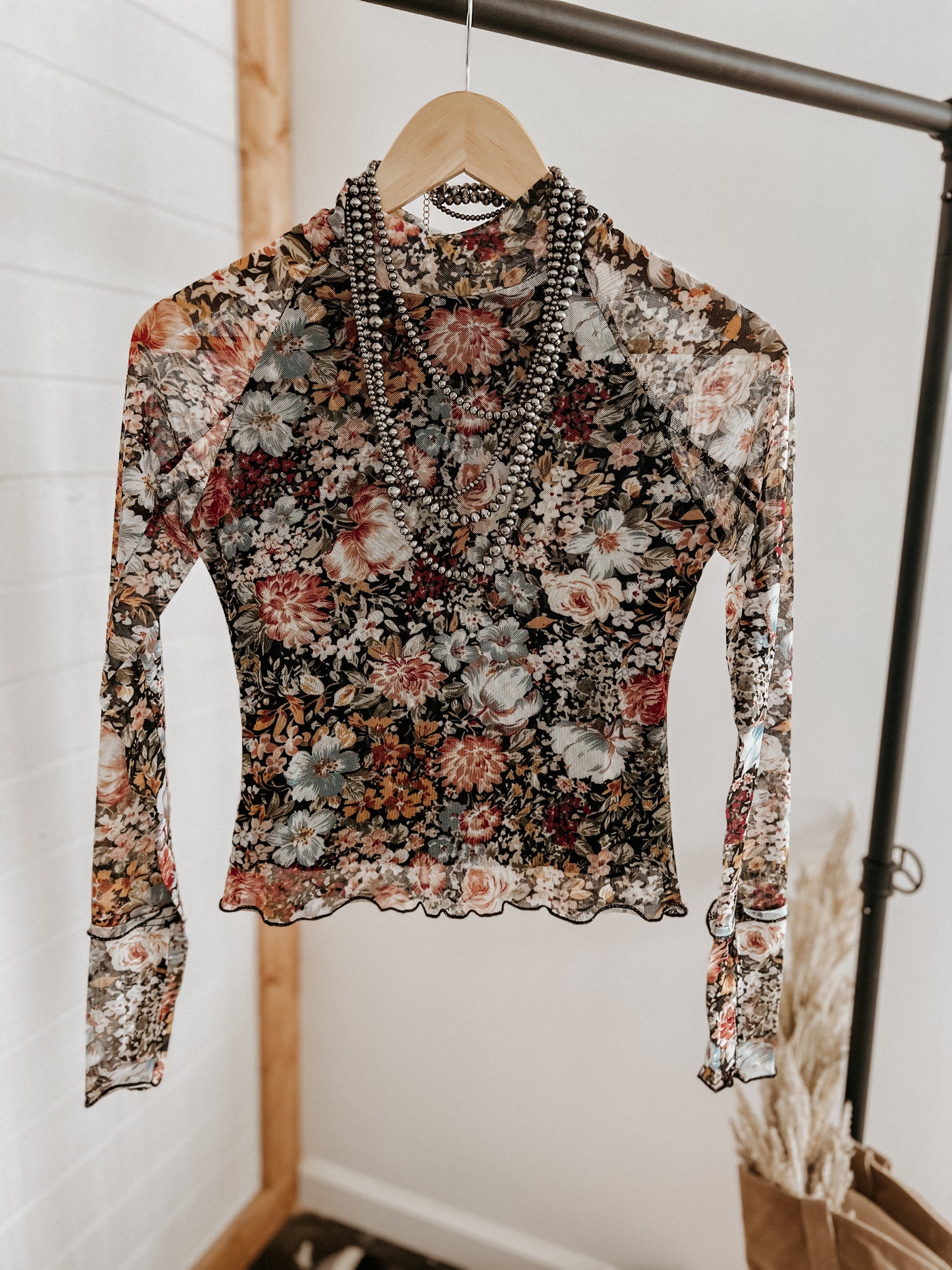 The Floral Mesh Top
