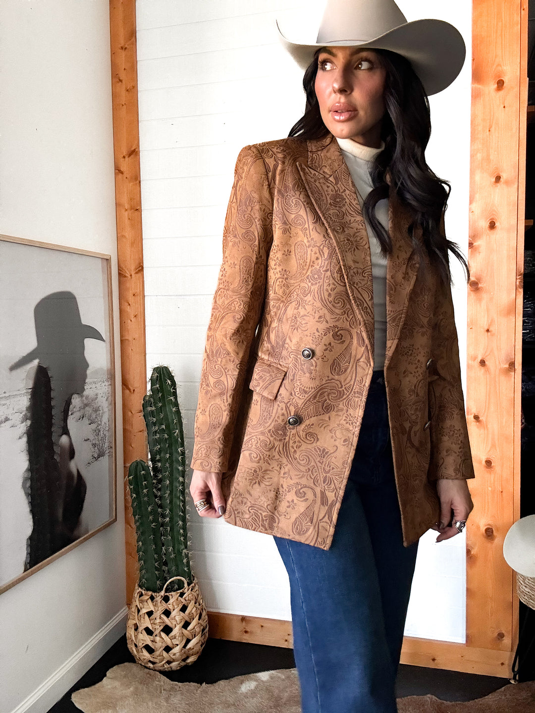 Lovlei Ranch Embossed Ultra Suede Blazer