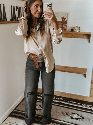 The High Rise Flare Jeans (BLK)