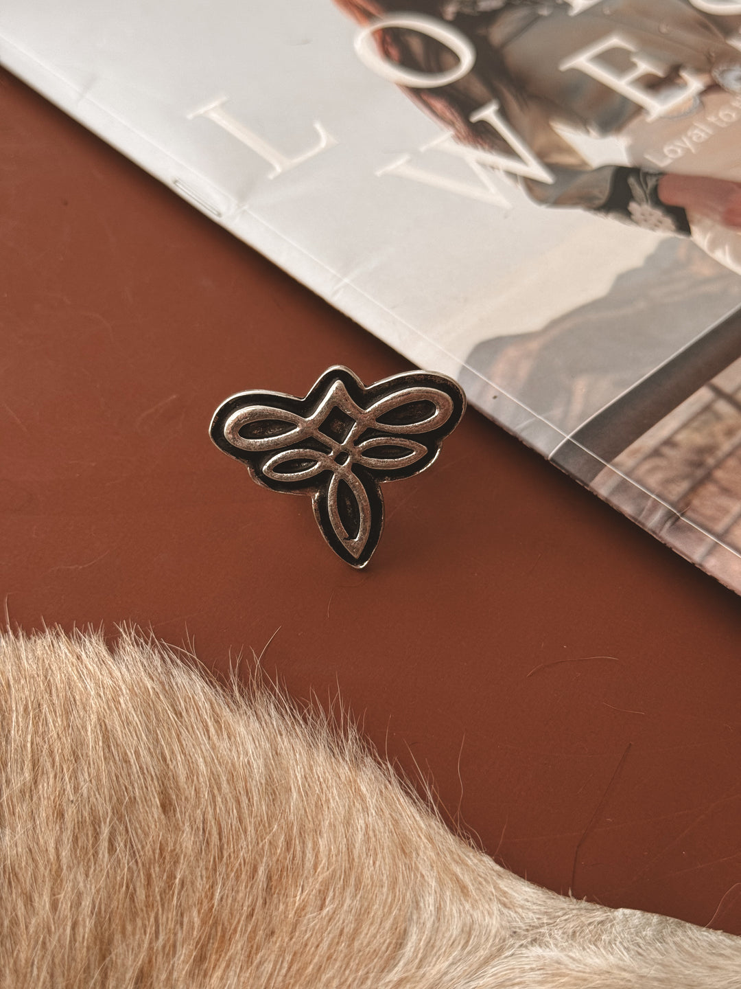 Boot Stitch Adjustable Ring