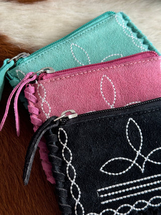 The Boot Stitch Coin Pouch (Pink) (FINAL SALE)