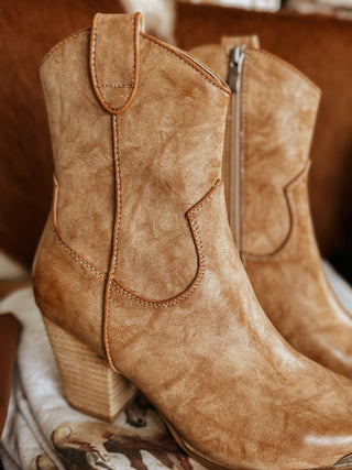 The Western Metal Toe Bootie (Nude)