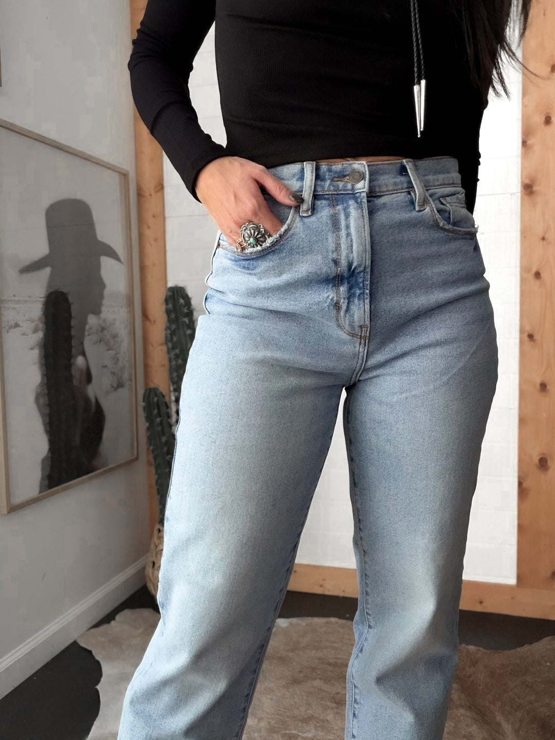 Super High-Rise Dad Jeans Light Wash Jeans