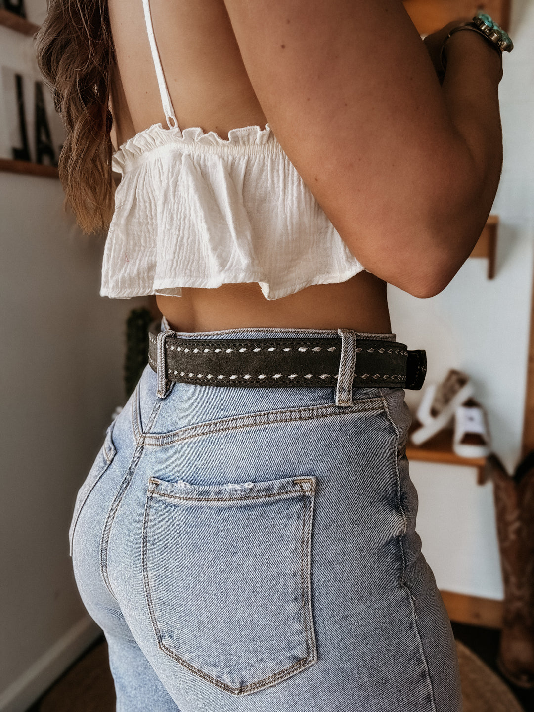 The Roughout Leather Belt (Blk)