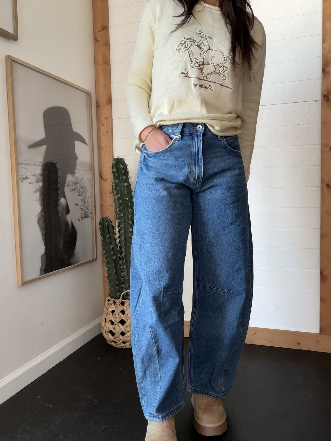 Katia Tailored Barrel Leg Denim Jeans