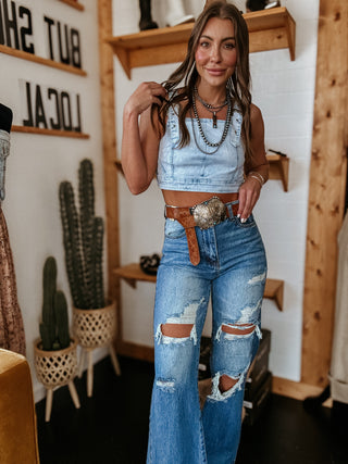 The Denim Buckle Bunny Top (FINAL SALE)