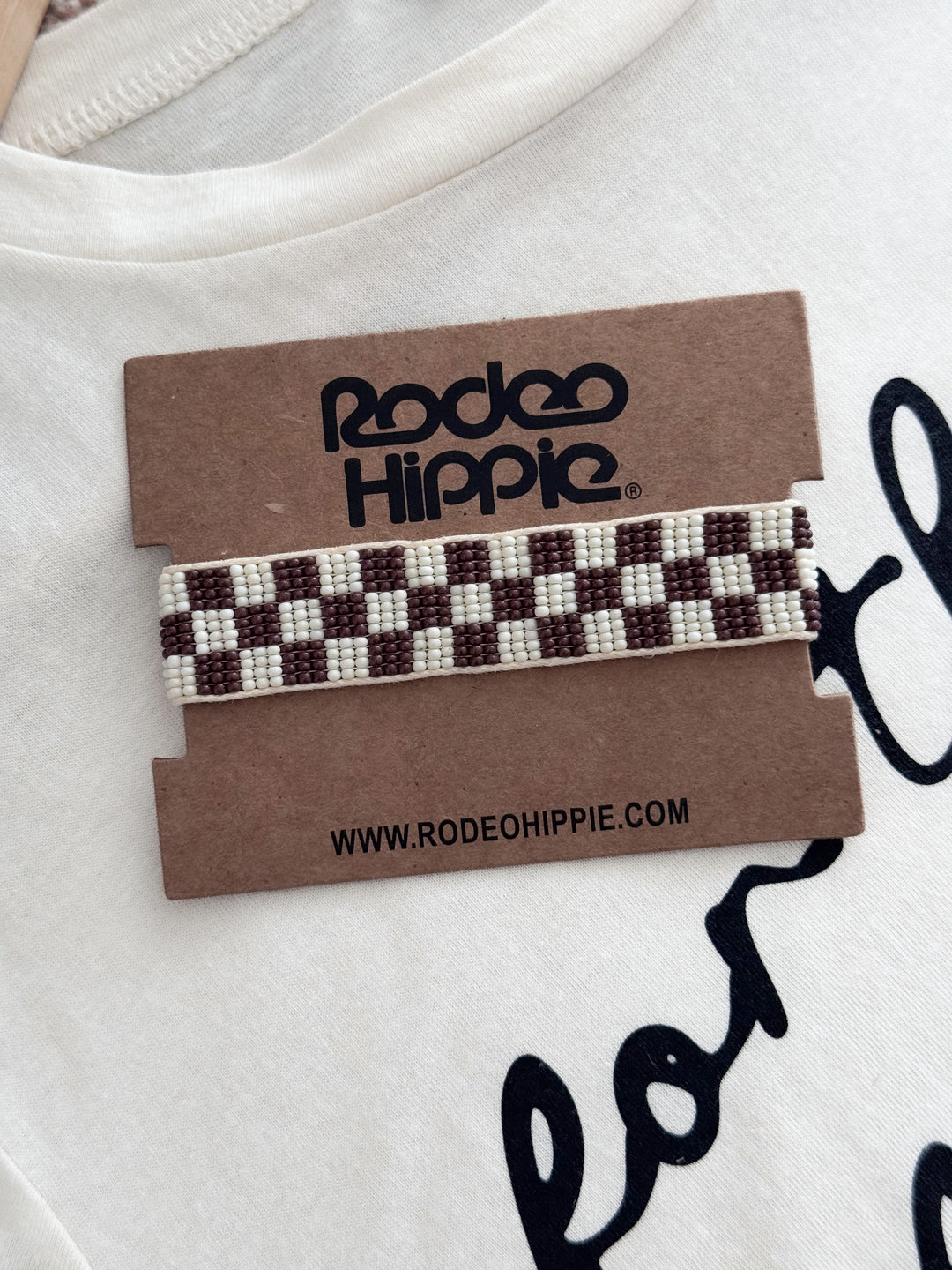 Brown Check Seed Bead bracelet