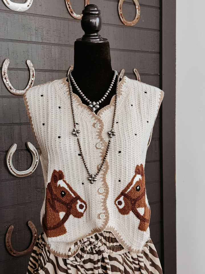 Horse Patch Sweater Vest