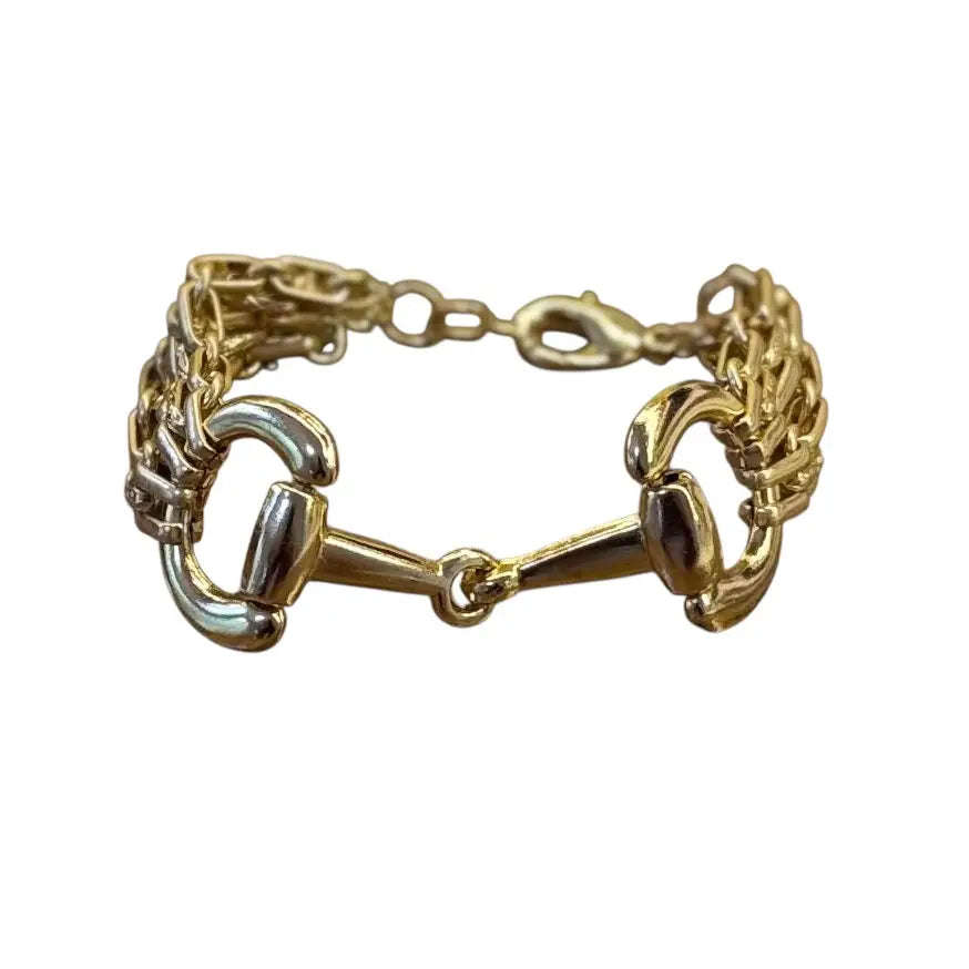 Layered chain & Bit Bracelet - Gold